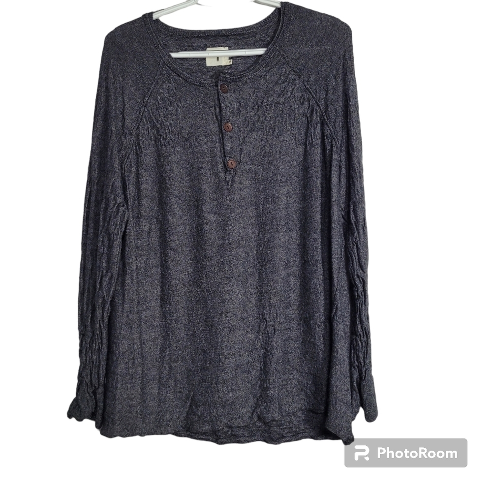 Rogan Gray Alpaca Blend Long Sleeve Top size XL